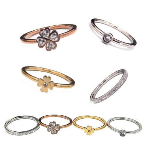 Set 5 Anelli Da Donna In Nichel Misura 20 Set 5 Anelli Da Donna In Nichel Misura 20